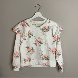 Lou&Grey Floral Sweater with Ruffles